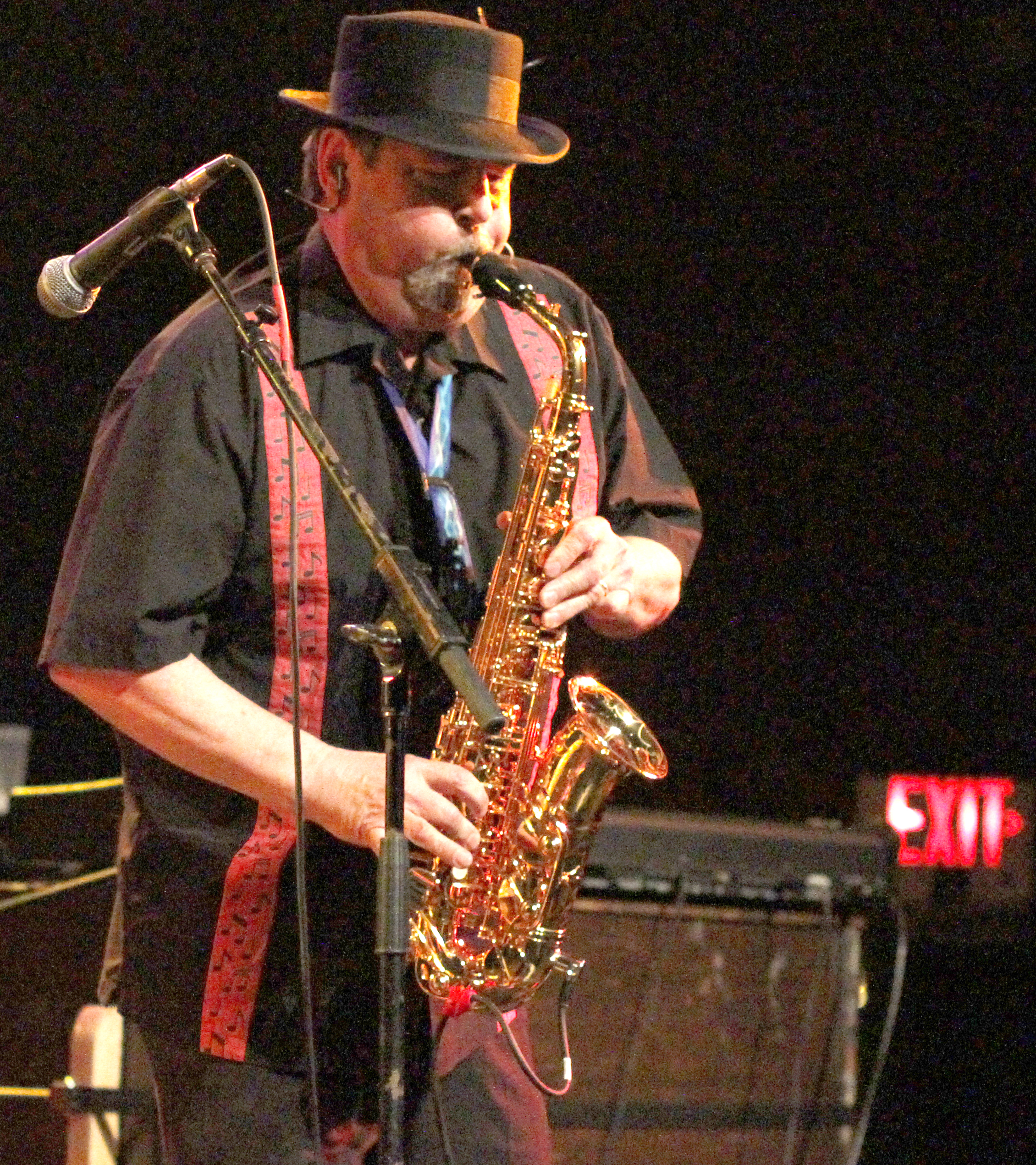Bob Hunt of Sax Magic performing saxophone live on stage