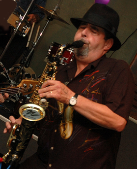 Bob Hunt performing live on saxophone with Sax Magic